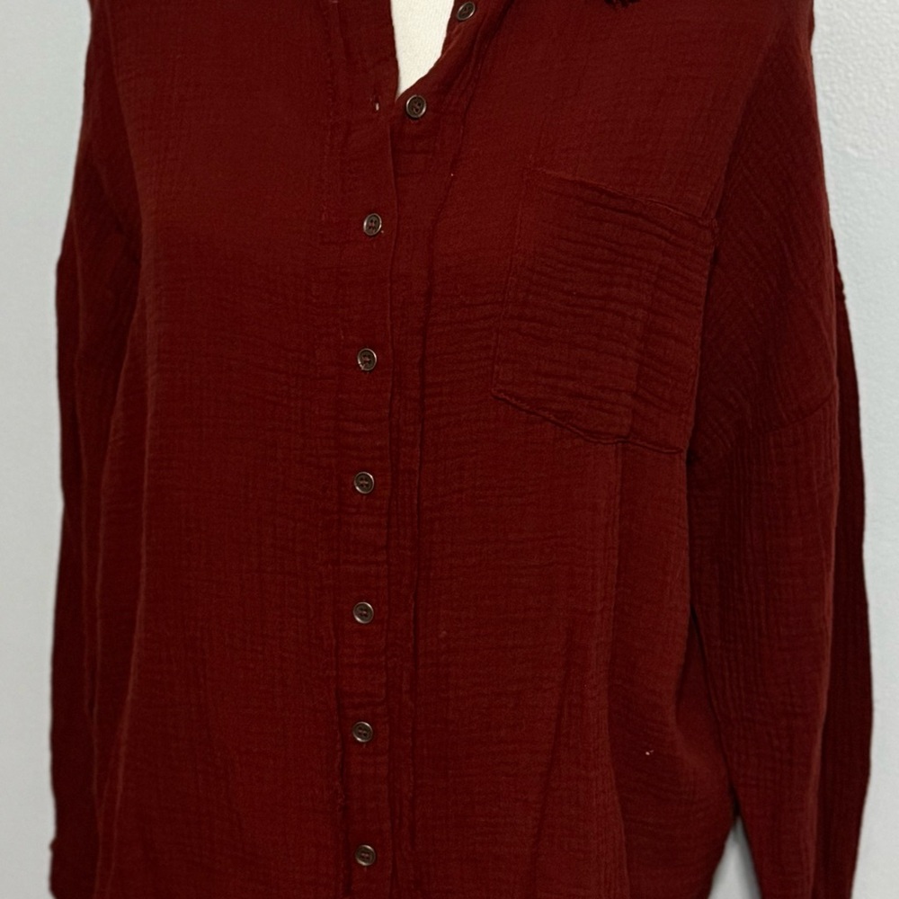 Rust Button-Up Shirt - Picture 2 of 3